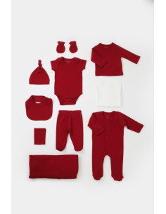 UP-BC-CSY5111,Set de 10 piese pentru nou nascut - 100% bumbac organic - Rosu, BabyCosy 2