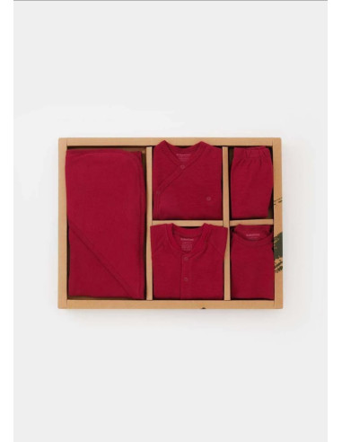 UP-BC-CSY5111,Set de 10 piese pentru nou nascut - 100% bumbac organic - Rosu, BabyCosy