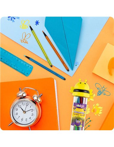 Carioci lavabile Strigo SSC289, 12 culori, Motiv albina