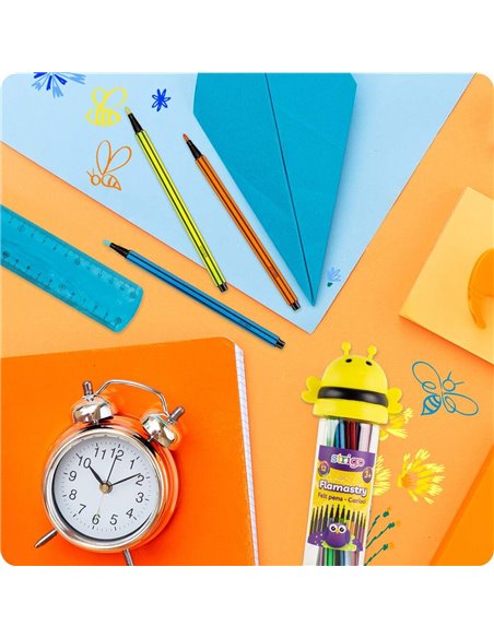 Carioci lavabile Strigo SSC289, 12 culori, Motiv albina