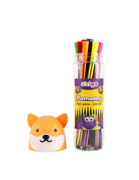 Carioci lavabile Strigo SSC287, 12 culori, Motiv vulpita