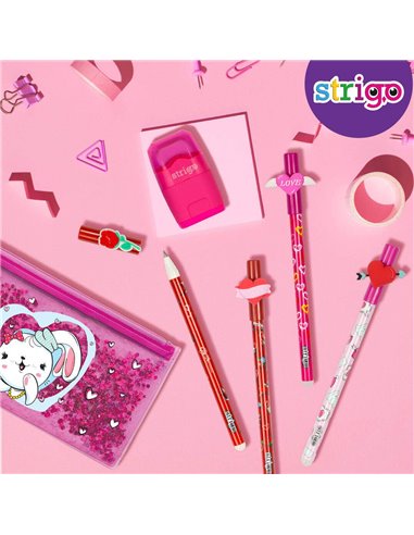 Set 2 pixuri cu cerneala termosensibila Strigo PIXT58, Motiv love