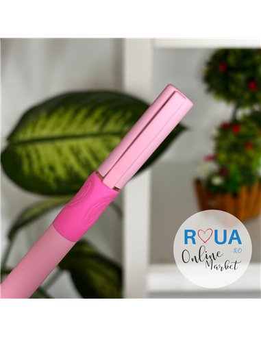 Stilou metalic cu cerneala termosensibila si penita ascunsa 83, Roz neon