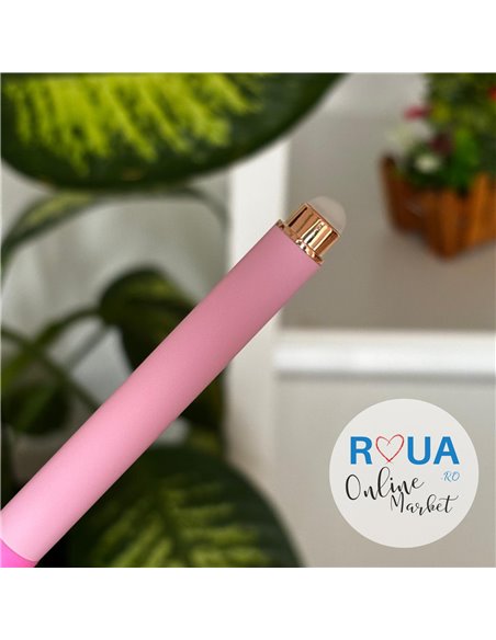 Stilou metalic cu cerneala termosensibila si penita ascunsa 83, Roz neon