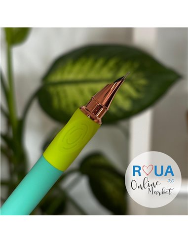 Stilou metalic cu cerneala termosensibila si penita ascunsa 84, Verde neon