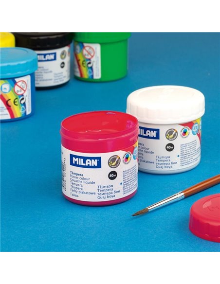 Tempera Milan 03206, 40 ml, 6 culori