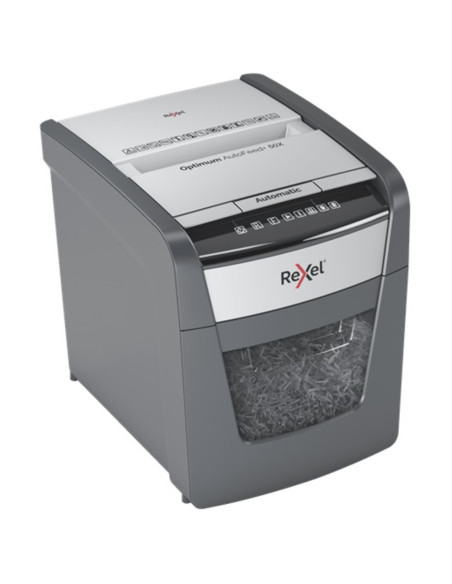 RX-2020050XEU,Distrugator documente automat REXEL OPTIMUM 50X, P4, cross-cut (confeti), 50 coli, cos 20l, negru-g
