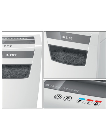 L-80090000,Distrugator documente manual LEITZ IQ Home Office, P4, cross-cut (confeti), 10 coli, cos 23l, alb
