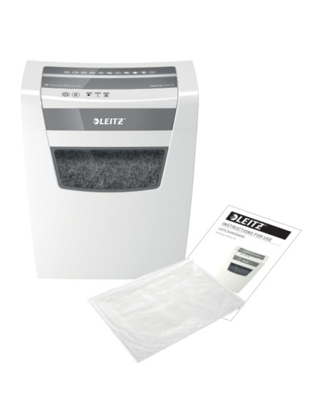 L-80090000,Distrugator documente manual LEITZ IQ Home Office, P4, cross-cut (confeti), 10 coli, cos 23l, alb