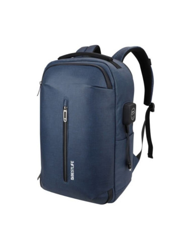 BL-BB-3537BU,Rucsac BESTLIFE Neoton 2.0, 46x29x13cm, compartiment tableta si laptop 15.6 inch, bleumarin