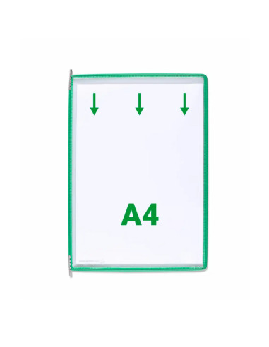 DJ-114005,Buzunare prezentare pentru display, A4, (10 buc/set), rama metalica, DJOIS - verde