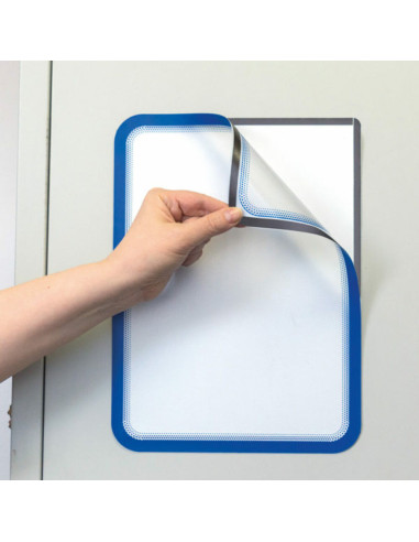 DJ-194901,Buzunar magnetic pentru documente A4, cu rama color, 2 buc/set, DJOIS - rama albastra