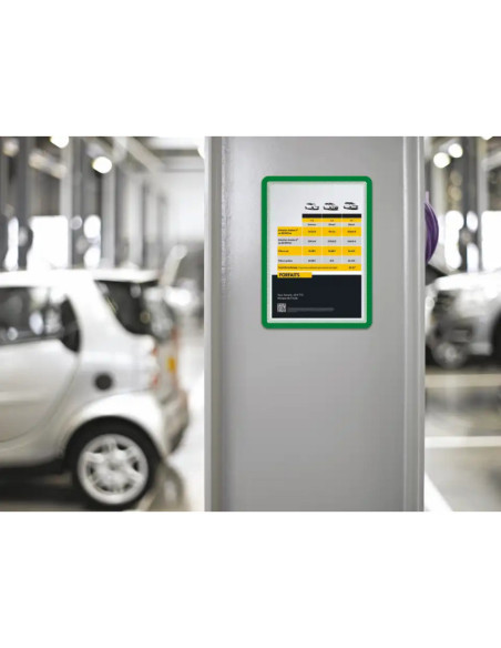 DJ-194905,Buzunar magnetic pentru documente A4, cu rama color, 2 buc/set, DJOIS - rama verde