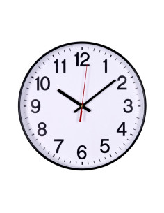 DN-13223411-05,Ceas de perete, 34 cm, cifre arabe, cadran alb, rama plastic neagra, DONAU 2