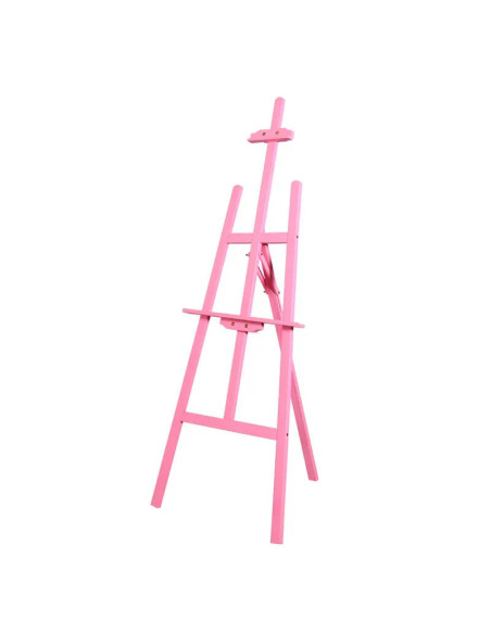 CRDSEV3_150ROZ,Sevalet pictura, 150 cm, lemn de pin, inaltime reglabila, culoare roz
