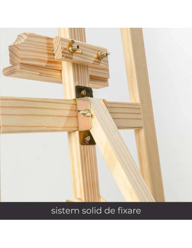 CRDSEV3_150ROZ,Sevalet pictura, 150 cm, lemn de pin, inaltime reglabila, culoare roz