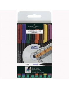FC151309,Set de 8 markere permanente Multimark FABER-CASTELL, Culori asortate
