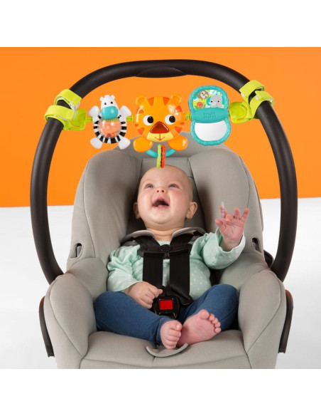 BB-11183,Bright Starts - Bara de jucarii pentru balansoar Take Along Busy Birdies, Tigru