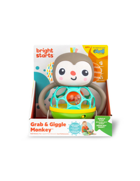 BB-16779,Bright Starts - Jucarie multi-senzoriala, "Grab & Giggle Monkey"