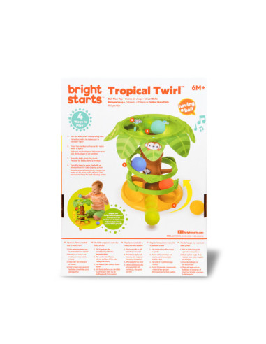 BB-16826,Bright Starts - Jucarie tropicala, "Twirl™ Ball Play Toy"