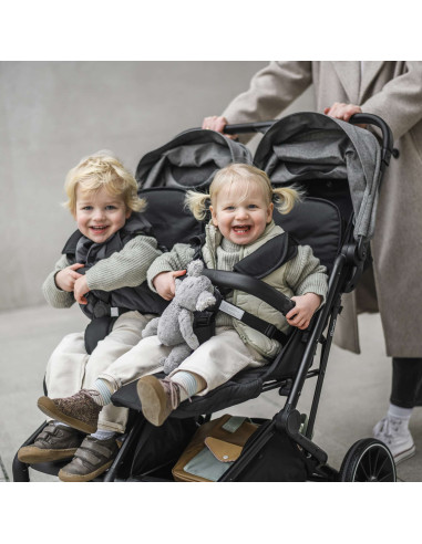 BB-BGO-7901,BabyGo - Carucior pliabil pentru gemeni GoTwice, Black