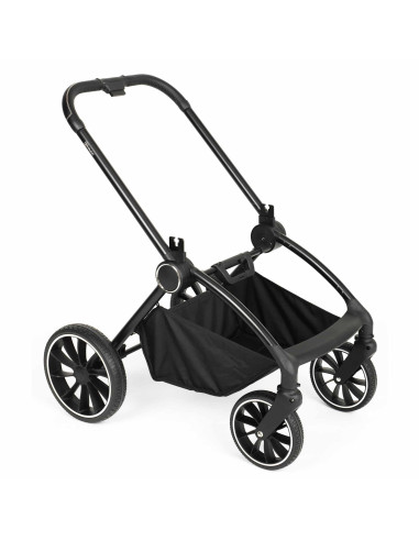 BB-BGO-77531,BabyGo - Carucior 3 in 1 Harmony Grey cu maner reglabil pe inaltime, cadru Black