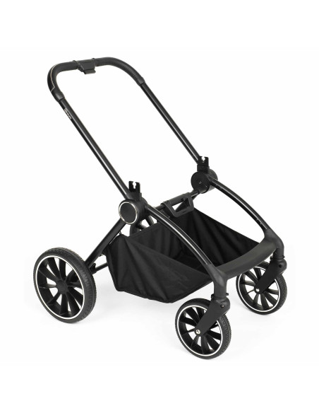 BB-BGO-77531,BabyGo - Carucior 3 in 1 Harmony Grey cu maner reglabil pe inaltime, cadru Black