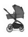 BB-BGO-77531,BabyGo - Carucior 3 in 1 Harmony Grey cu maner reglabil pe inaltime, cadru Black