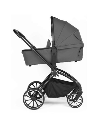 BB-BGO-77531,BabyGo - Carucior 3 in 1 Harmony Grey cu maner reglabil pe inaltime, cadru Black