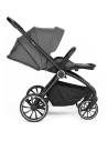BB-BGO-77531,BabyGo - Carucior 3 in 1 Harmony Grey cu maner reglabil pe inaltime, cadru Black