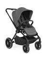 BB-BGO-77531,BabyGo - Carucior 3 in 1 Harmony Grey cu maner reglabil pe inaltime, cadru Black