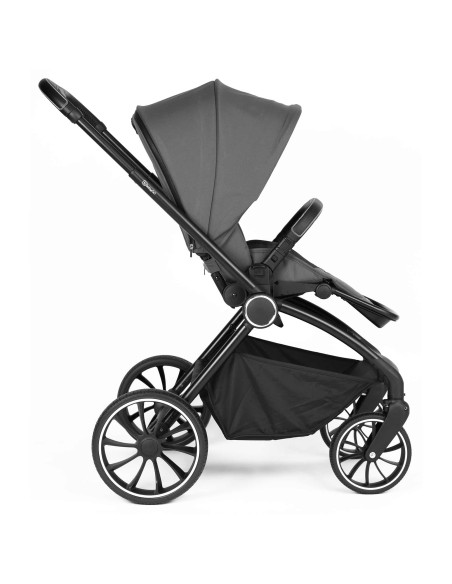 BB-BGO-77531,BabyGo - Carucior 3 in 1 Harmony Grey cu maner reglabil pe inaltime, cadru Black