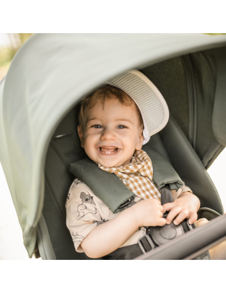 BB-BGO-77531,BabyGo - Carucior 3 in 1 Harmony Grey cu maner reglabil pe inaltime, cadru Black
