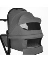 BB-BGO-77531,BabyGo - Carucior 3 in 1 Harmony Grey cu maner reglabil pe inaltime, cadru Black