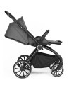 BB-BGO-77531,BabyGo - Carucior 3 in 1 Harmony Grey cu maner reglabil pe inaltime, cadru Black