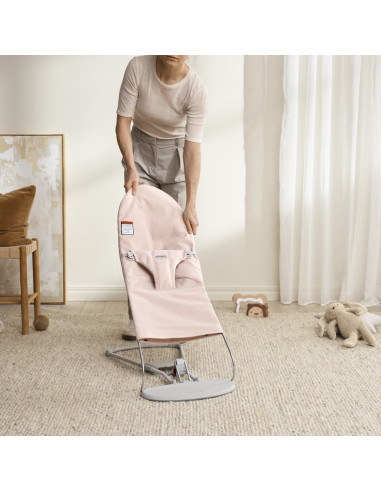 BS-006028A,BabyBjorn - Balansoar Bliss Light Pink din tesatura melange cu aspect Clasic