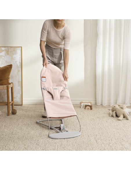 BS-006028A,BabyBjorn - Balansoar Bliss Light Pink din tesatura melange cu aspect Clasic