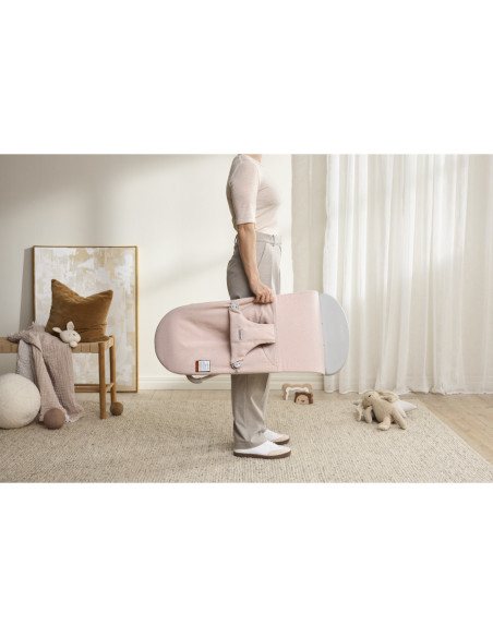 BS-006028A,BabyBjorn - Balansoar Bliss Light Pink din tesatura melange cu aspect Clasic