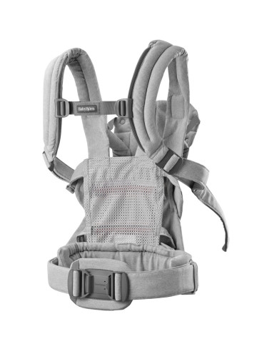BS-088029E1,BabyBjorn - Marsupiu anatomic cu multiple pozitii de purtare colectia Harmony, tesatura melange, Light Gray