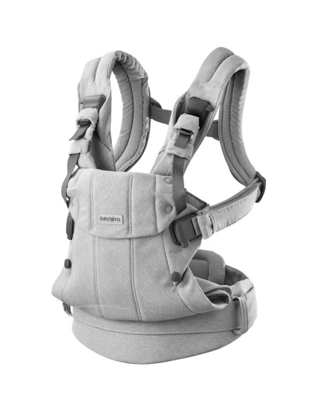 BS-088029E1,BabyBjorn - Marsupiu anatomic cu multiple pozitii de purtare colectia Harmony, tesatura melange, Light Gray