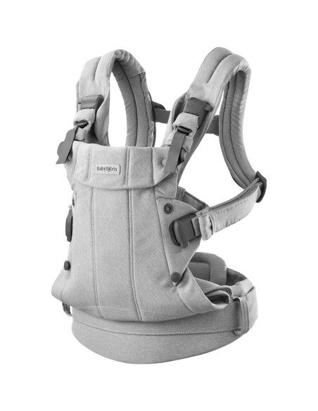BS-088029E1,BabyBjorn - Marsupiu anatomic cu multiple pozitii de purtare colectia Harmony, tesatura melange, Light Gray