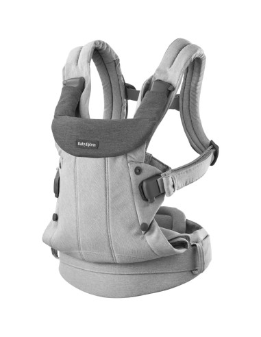 BS-088029E1,BabyBjorn - Marsupiu anatomic cu multiple pozitii de purtare colectia Harmony, tesatura melange, Light Gray