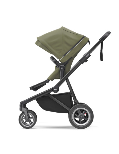 TA11000029,Carucior Thule SLEEK Cadru Negru si Copertina Soft Green (verde kaki)