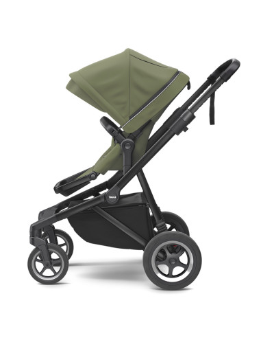 TA11000029,Carucior Thule SLEEK Cadru Negru si Copertina Soft Green (verde kaki)