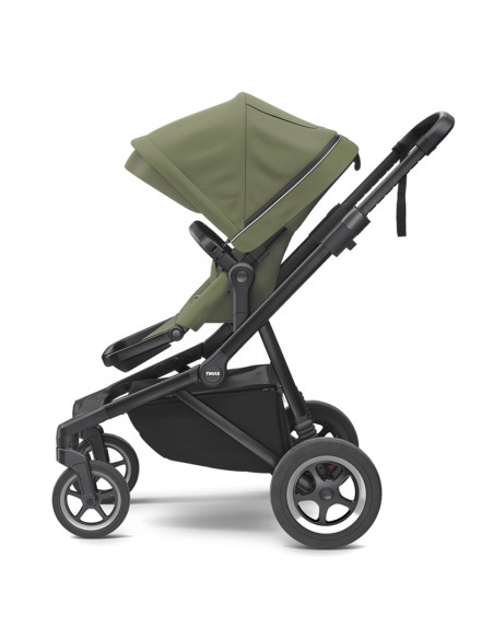 TA11000029,Carucior Thule SLEEK Cadru Negru si Copertina Soft Green (verde kaki)