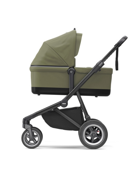 TA11000029,Carucior Thule SLEEK Cadru Negru si Copertina Soft Green (verde kaki)