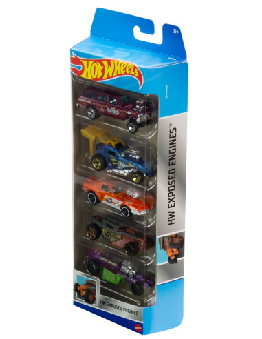 MT1806_HFV90,Set 5 Masini Hot Wheels Exposed Engines