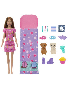 MTHXN01,Barbie Papusa Barbie Family Set Petrecere Cu 2 Catelusi Color Change 2