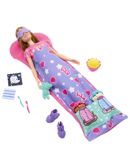 MTHXN01,Barbie Papusa Barbie Family Set Petrecere Cu 2 Catelusi Color Change