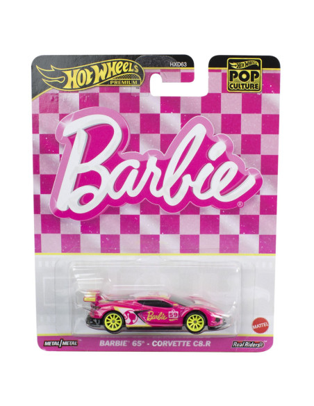 MTHXD63_HVJ51,Hot Wheels Pop Culture Masinuta Metalica Barbie 65 Corvette C8 R Scara 1:64